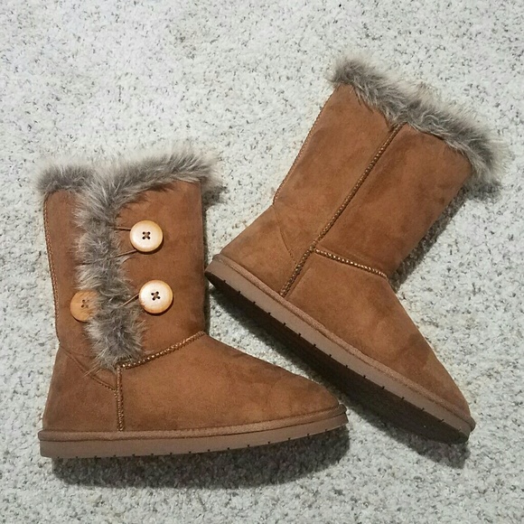 Shoes - Women's Winter Boots Faux Suede Calf Warm Flat